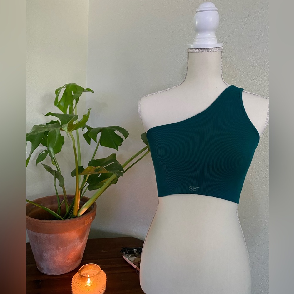 SET Active Sculpt-flex® Ribbed One Shoulder Bra - Mojito - XL